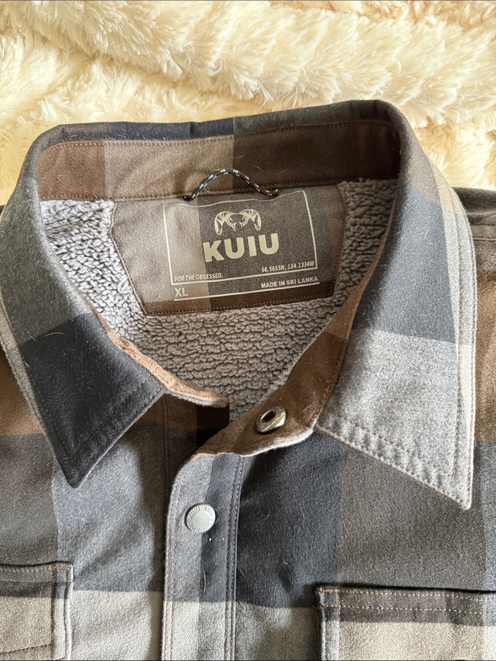 KUIU Men's Brown & Gray Plaid Shirt Jacket - Picture 2 of 9